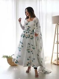 Stylish Georgette Printed Gown with Dupatta for Women-thumb2