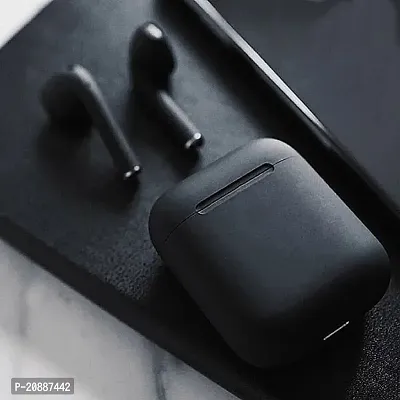 i 12 black in a ear true wireless Double (Dual L/R)BT Sports With Charging Box Bluetooth Headset Bluetooth Headset  (BLACK, True Wireless)