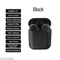i 12 black in a ear true wireless Double (Dual L/R)BT Sports With Charging Box Bluetooth Headset Bluetooth Headset  (BLACK, True Wireless)-thumb2