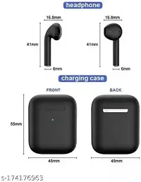 i 12 black in a ear true wireless Double (Dual L/R)BT Sports With Charging Box Bluetooth Headset Bluetooth Headset  (BLACK, True Wireless)-thumb3