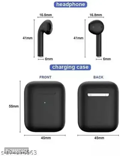 i 12 black in a ear true wireless Double (Dual L/R)BT Sports With Charging Box Bluetooth Headset Bluetooth Headset  (BLACK, True Wireless)-thumb4