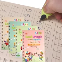 Magic Practice Copybook, (4 Book + 10 Refill) Number Book for Preschoolers with Pen, Magic Calligraphy Copybook Set Reusable Writing Tool Simply Hand Lettering Stationery-thumb1