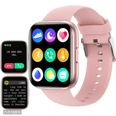 New PINK T 500 SMART WATCH 2023 latest version /T500 Full Touch Screen Bluetooth Smartwatch with Body Temperature, Heart Rate  Oxygen Monitor Compatible with All 3G/4G/5G Android  iOS-thumb2