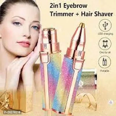 Blawless 2 In 1 Eyebrow Trimmer Runtime 60 Min Body Groomer For Women , Adaptor,Battery Powered (Multicolor)