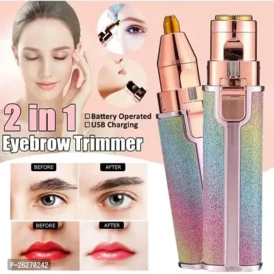 Blawless //2 In 1 Eyebrow Trimmer Runtime 50 Min Body Groomer For Women , Adaptor,Battery Powered/ (Multicolor)-thumb0