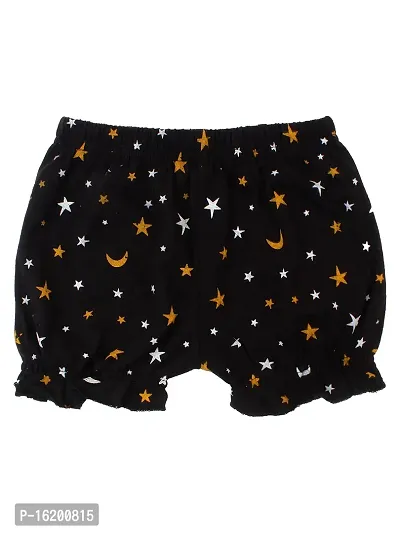 Stylish Cotton Blend Black Printed Hot Pant For Kids- Combo Of 1