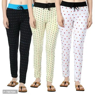 Fasha Printed Lowers for Women Combo Pack of 3