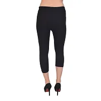 Black Cotton Lycra Slim Fit Leggings for Women's (Pack of 1)-thumb1