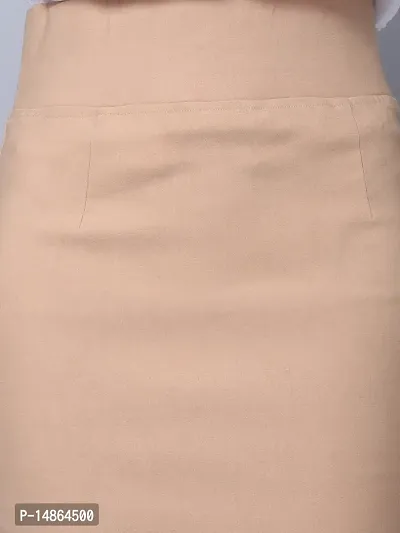 Elegant Tan Satin Solid Skirt For Women-thumb3