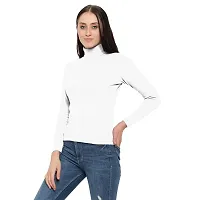 MYO Women/Girls Cotton Rib Lycra Turtle Neck Highneck/Sweatshirt-thumb2