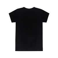 Stylish Black Cotton Solid Round Neck Tees For Boys-thumb1