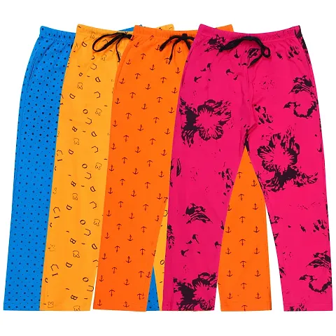 Pack Of 4 Girls Cotton Printed Pyjama