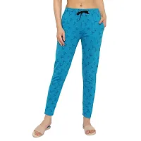 Women Regular Fit Printed Cotton Comfortable Night Track Pant Pack of 3-thumb1