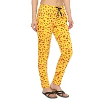 Women Regular Fit Printed Cotton Comfortable Night Track Pant Pack of 3-thumb3