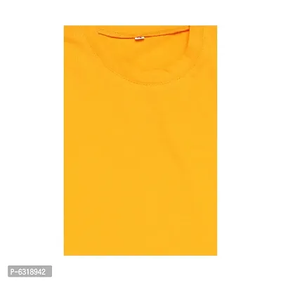 Fabulous Yellow Cotton Solid Round Neck Tees For Boys-thumb3