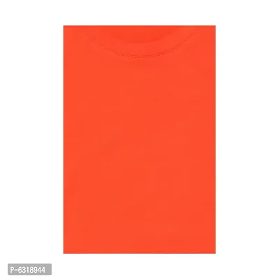 Fabulous Orange Cotton Solid Round Neck Tees For Boys-thumb3