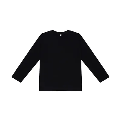 Fabulous Black Cotton Solid Round Neck Tees For Boys