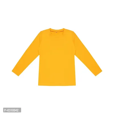 Fabulous Yellow Cotton Solid Round Neck Tees For Boys-thumb0