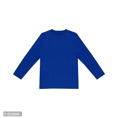 Fabulous Blue Cotton Solid Round Neck Tees For Boys-thumb0
