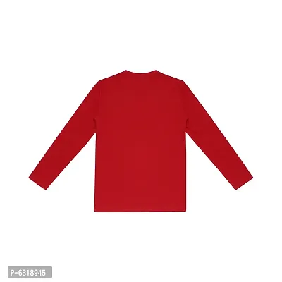 Fabulous Red Cotton Solid Round Neck Tees For Boys-thumb2