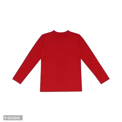 Fabulous Red Cotton Solid Round Neck Tees For Boys