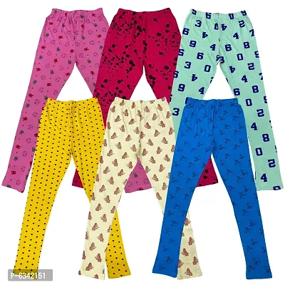Reliable Cotton Printed Leggings For Girls- Pack Of 6-thumb0