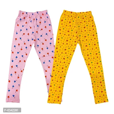 Reliable Cotton Printed Leggings For Girls- Pack Of 2-thumb0