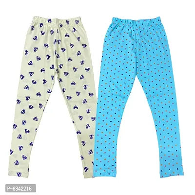Reliable Cotton Printed Leggings For Girls- Pack Of 2