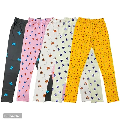Reliable Cotton Printed Leggings For Girls- Pack Of 5