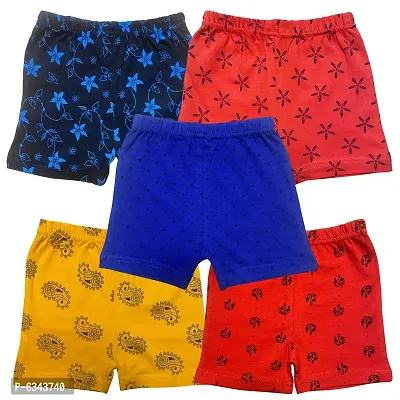 Stylish Cotton Blend Printed Shorts For Infants- Pack Of 5-thumb0