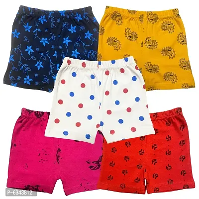 Stylish Cotton Blend Printed Shorts For Infants- Pack Of 5
