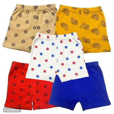 Stylish Cotton Blend Printed Shorts For Infants- Pack Of 5