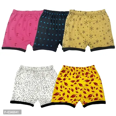 Cotton Printed  MultiColored Bloomer Panties For Girls Boys and Kids Pack of 5-thumb0
