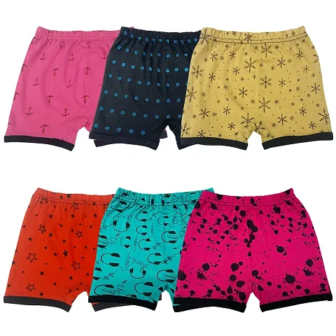 Cotton Printed  MultiColored Bloomer Panties For Girls/ Boys and Kids Pack of 6