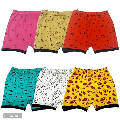 Cotton Printed  MultiColored Bloomer Panties For Girls Boys and Kids Pack of 6-thumb0