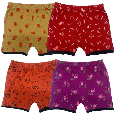 Kids Cotton Bloomer Panties For Girls Pack of 4