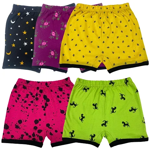 Cotton Blend Printed Shorts For Boys- Pack Of 5