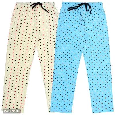 Fasha Girls Cotton Printed For Lower   Nightwear  Track wear  Active wear pyjama Pack of 2