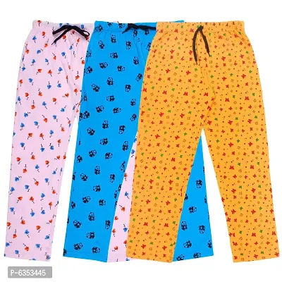 Fasha Girls Cotton Printed For Lower   Nightwear  Track wear  Active wear pyjama Pack of 3