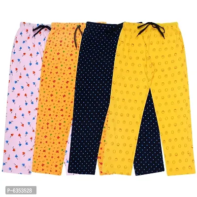 Fasha Girls Cotton Printed For Lower   Nightwear  Track wear  Active wear pyjama Pack of 4