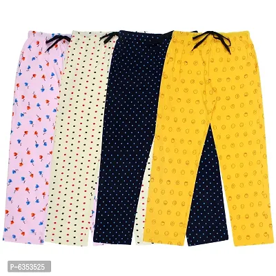 Fasha Girls Cotton Printed For Lower   Nightwear  Track wear  Active wear pyjama Pack of 4-thumb0