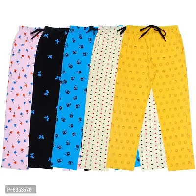 Fasha Girls Cotton Printed For Lower   Nightwear  Track wear  Active wear pyjama Pack of 5-thumb0