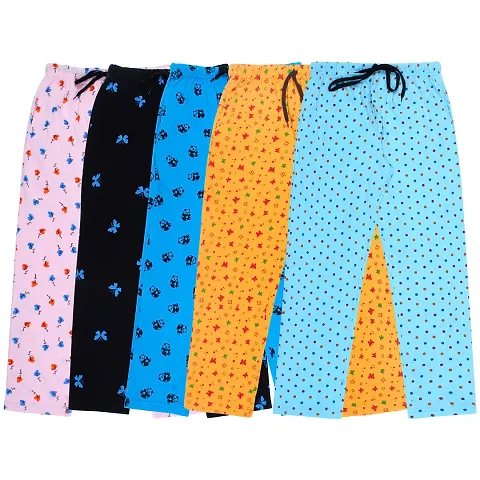 Pack Of 5 Girls Cotton Printed Pyjama