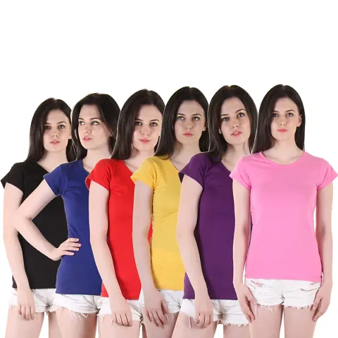Cotton Solid Tops Pack Of 6