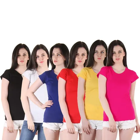 Cotton Solid Tops Pack Of 6