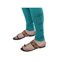 Reliable Green Cotton Lycra Printed Leggings For Women-thumb4