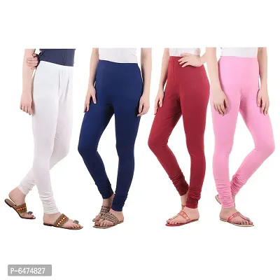 Buy Stylish Cotton Lycra Solid Legging For Women- Pack of 4 Online In India  At Discounted Prices