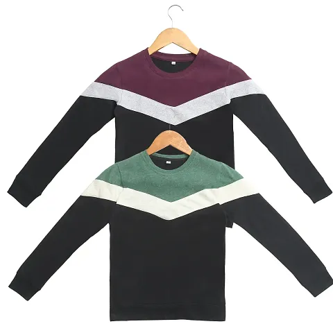 Stylish Regular Fit Full Sleeve Cotton Sweatshirt Combo For Boys Pack Of 2