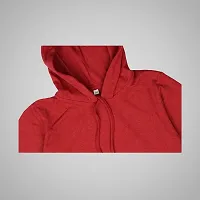 MYO Boy's Cotton Colorblock Regular Fit Hooded T-Shirt Red-Black-thumb2
