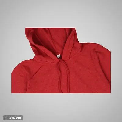 MYO Boy's Cotton Colorblock Regular Fit Hooded T-Shirt Red-Black-thumb3